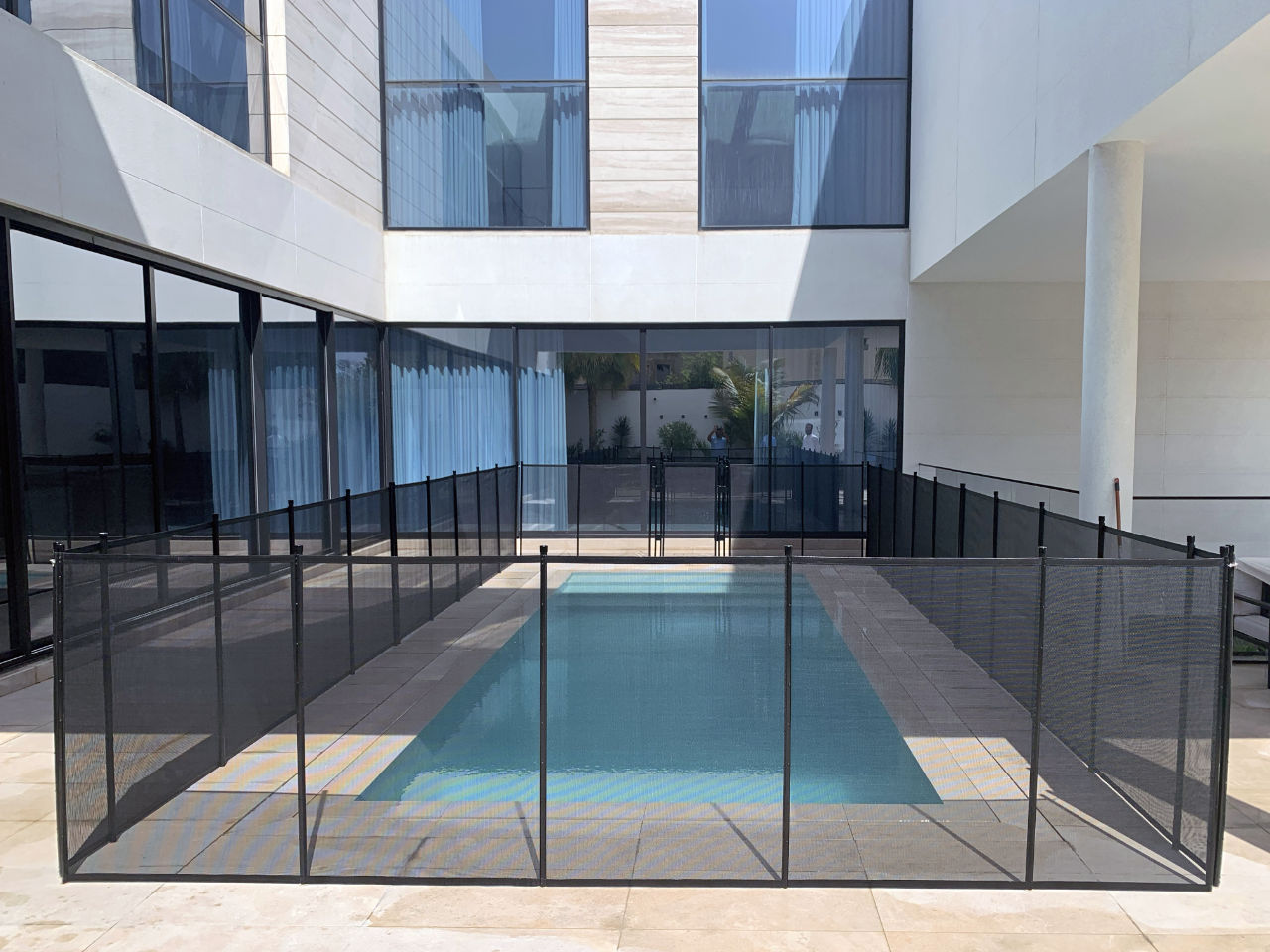 pool-fence-Al-Manarah | AMANANET pool child safety fence modern villa Al Monarch Dubai
